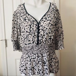 Anthropologie Retro Floral Tracy Reese Blouse-Sm